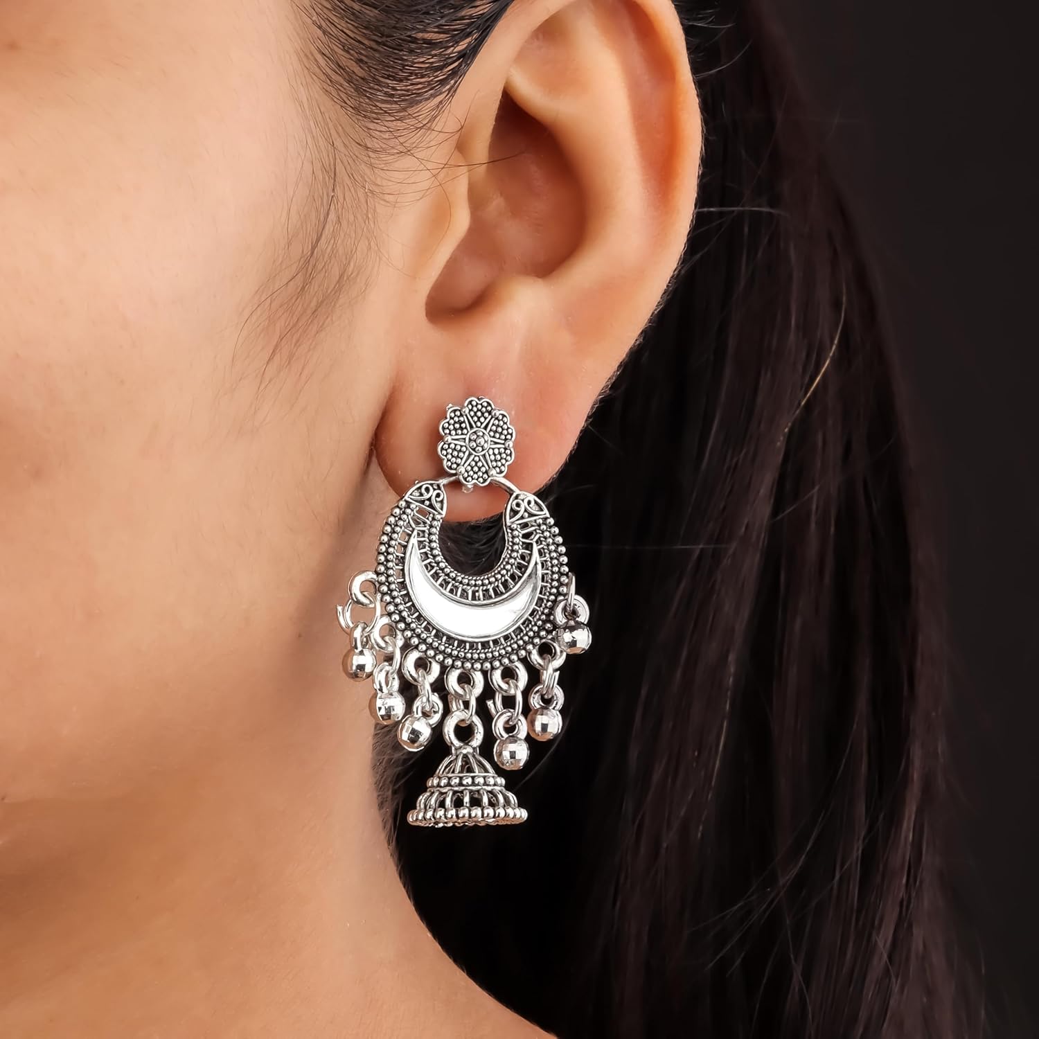 Vintage Oxidised Jhumka for Women - Ratnaasya