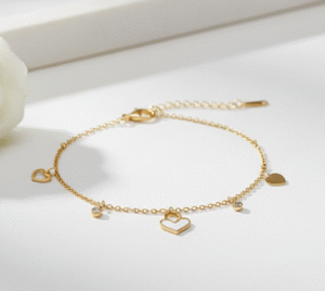 Radiant Hearts Gold Charm Bracelet