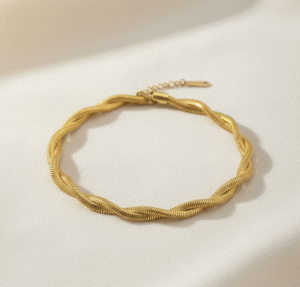 Elegant Twisted Gold Chain Bracelet