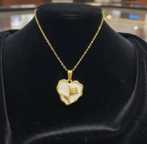 Elegant Gold Floral Heart Pendant Necklace for Women