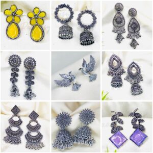 Ethnic 9 in 1  Royal Oxidised Earrings